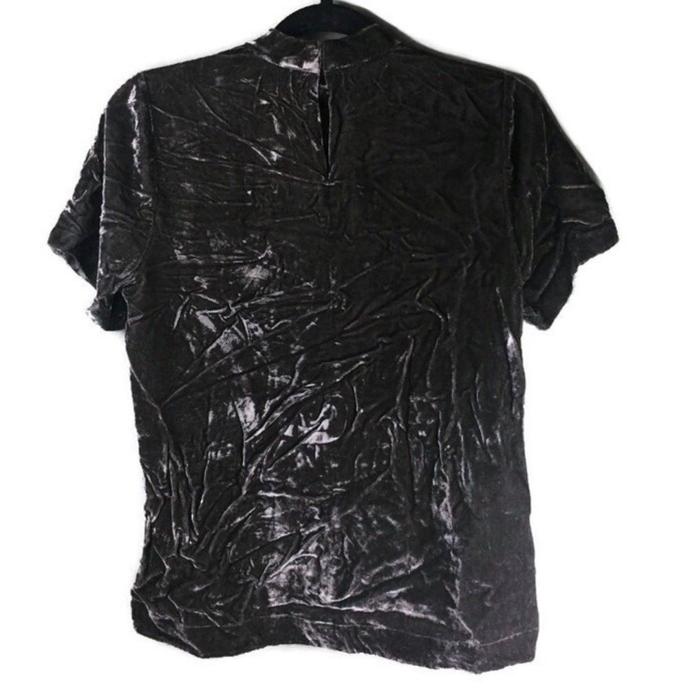 Madewell Velvet Silk Choker Cutout Keyhole Back Short Sleeve Top Size Small - Picture 4 of 11